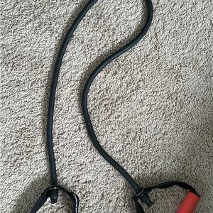 2 Resistance Tube Exercise Bands with Handles - Black and Red